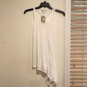 PURE by DKNY NWT soft white striped long tank